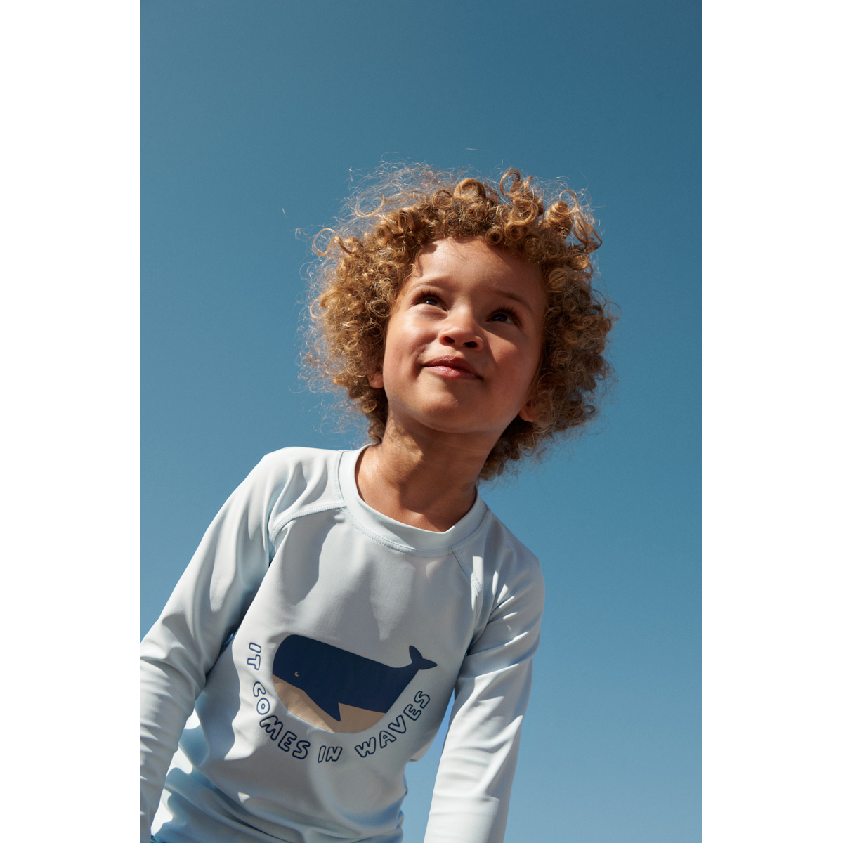 LIEWOOD Noah Langærmet Bade-T-Shirt - It comes in waves / Pure sky - Svømmetrøje
