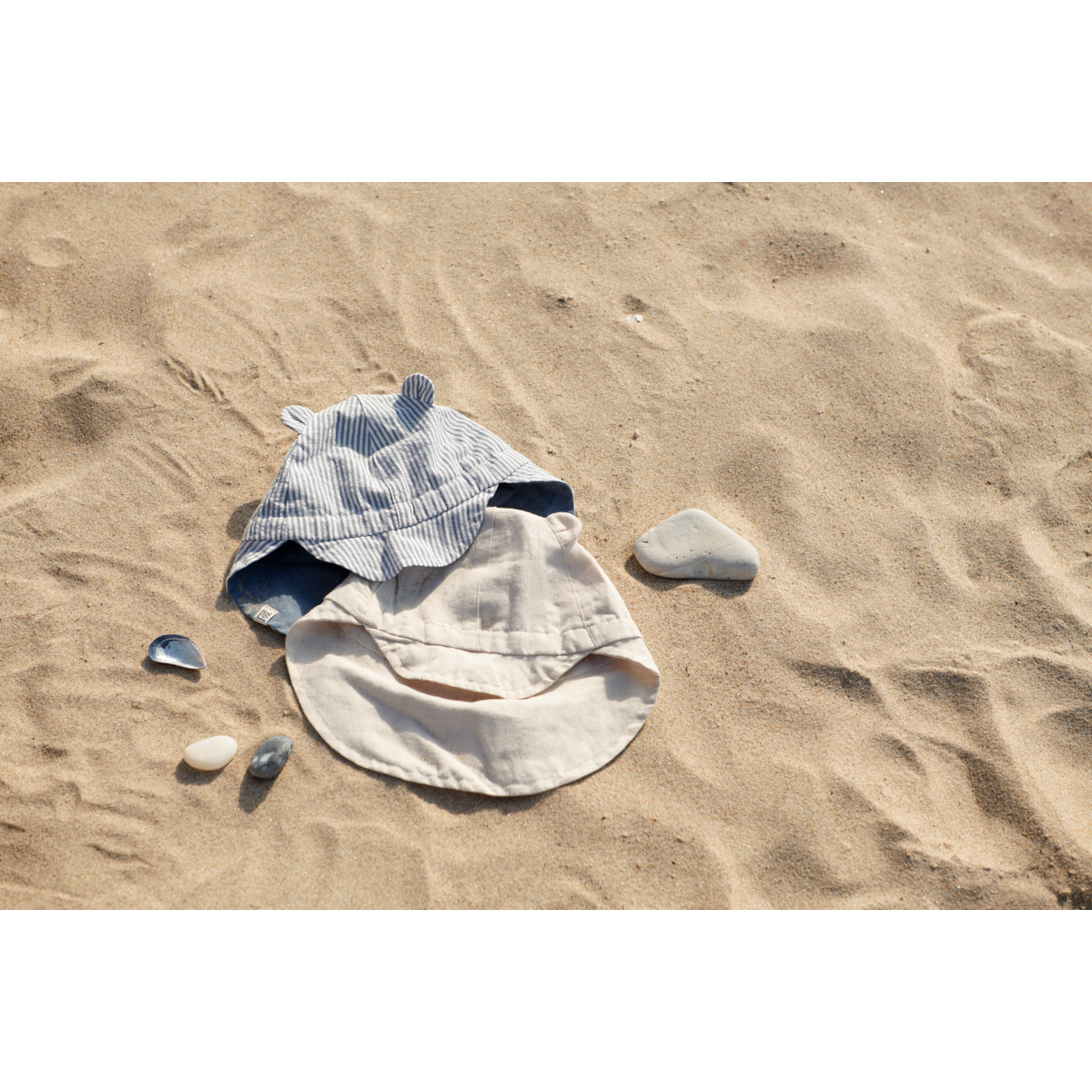 LIEWOOD Gorm Bæk og bølge solhat - Y/D stripe: Blue wave/creme de la creme - Hatte & Kasketter