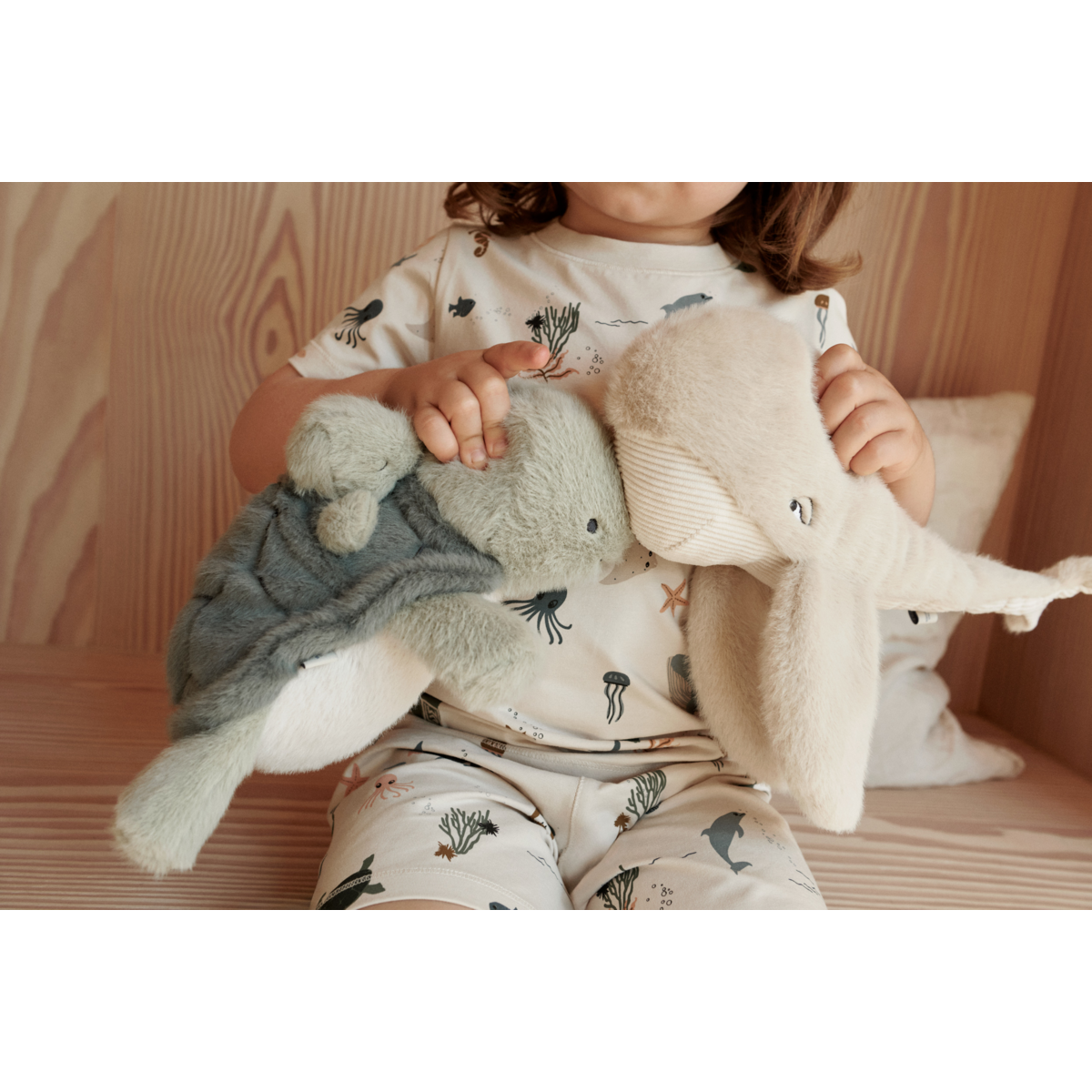 LIEWOOD Berto & Baby Skildpasse Bamse - Faune green - Pile & Fleece