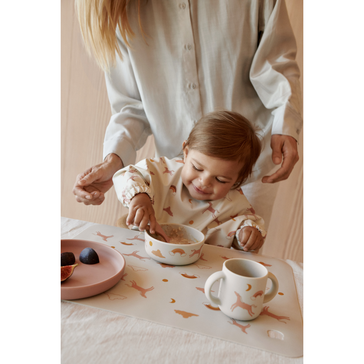 LIEWOOD Vivi Service i Silikone - Dream / Ecru - Børneservice sæt