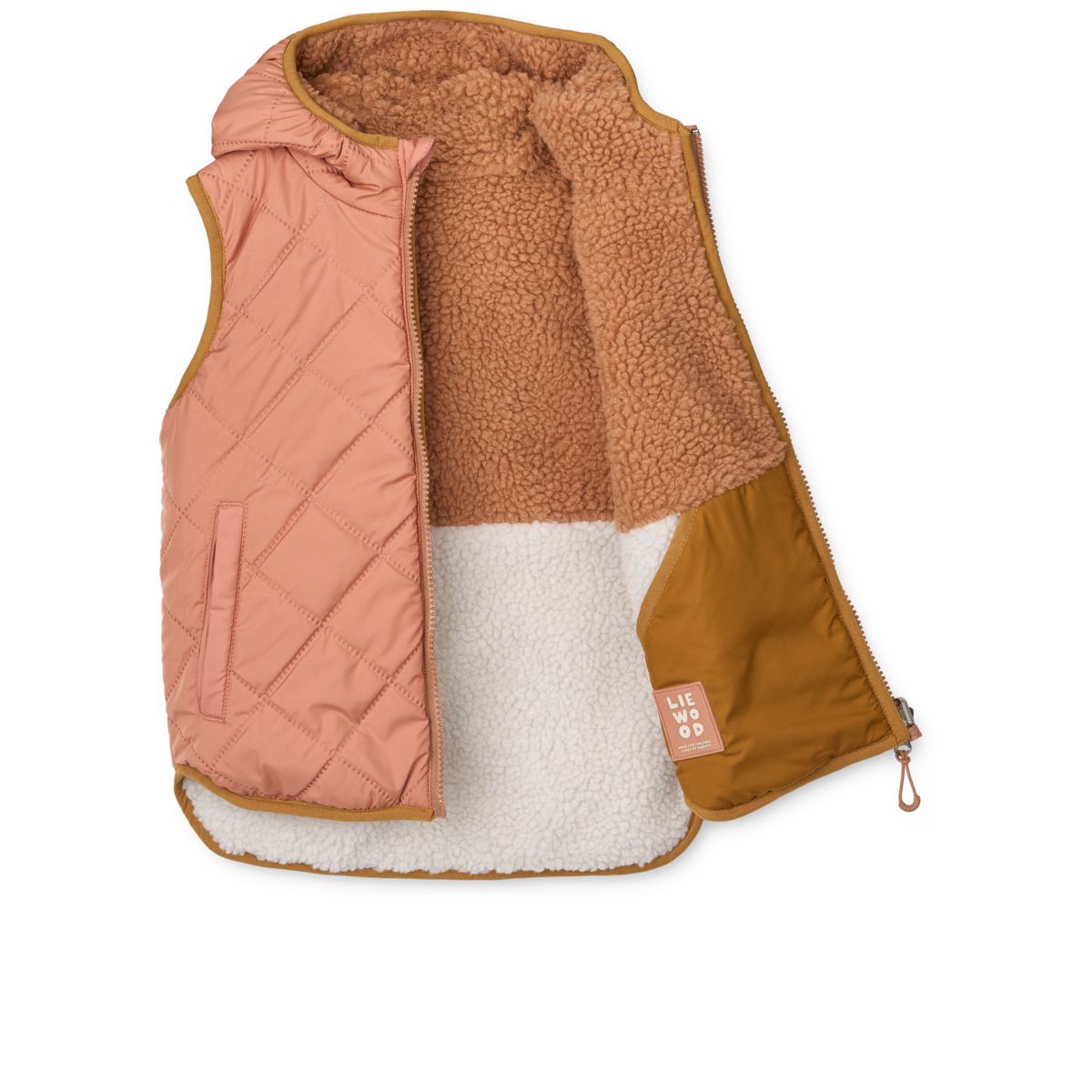 LIEWOOD Diana Vendbar Fleecevest - Tuscany rose mix - Vest