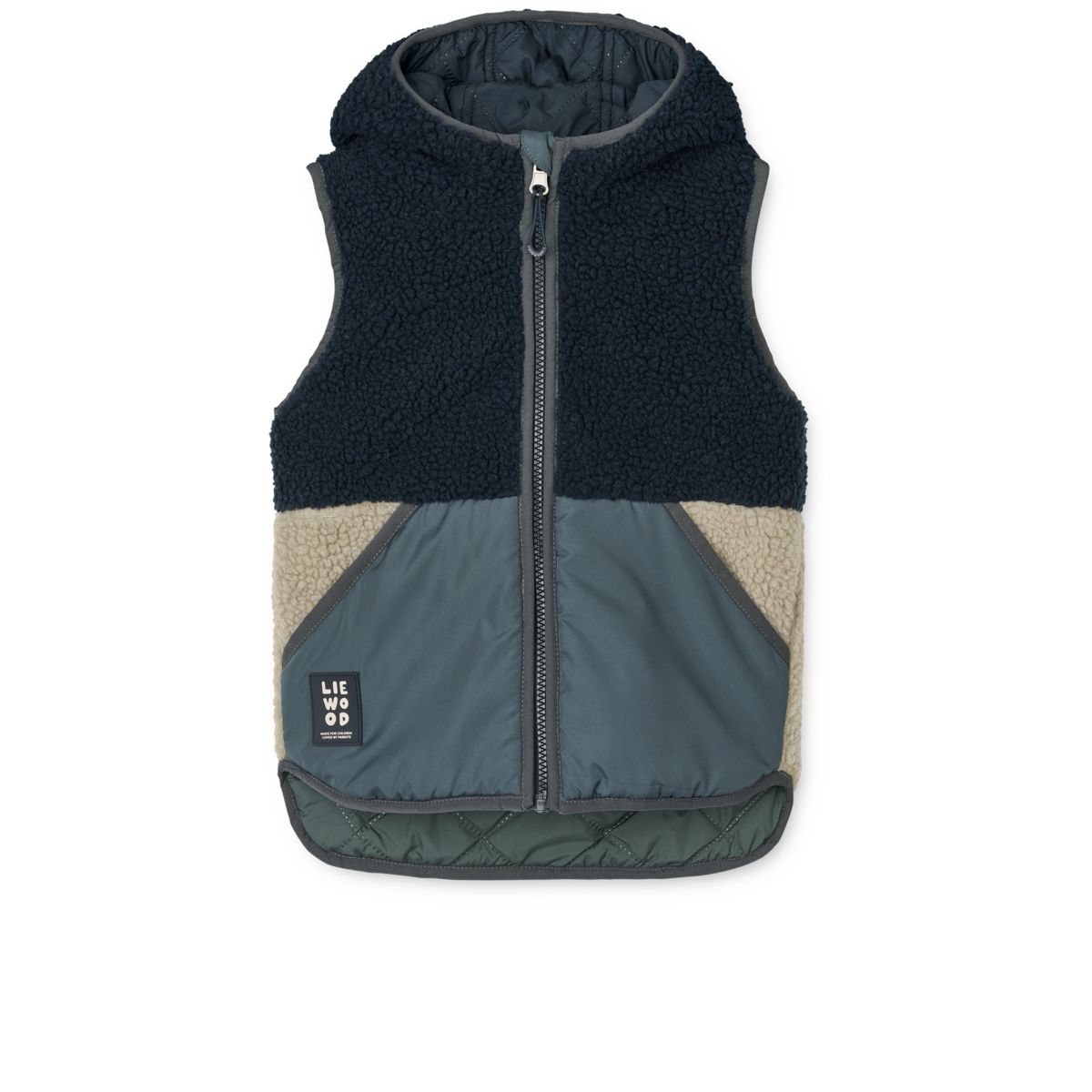 LIEWOOD Diana Vendbar Fleecevest - Whale blue multi mix - Vest
