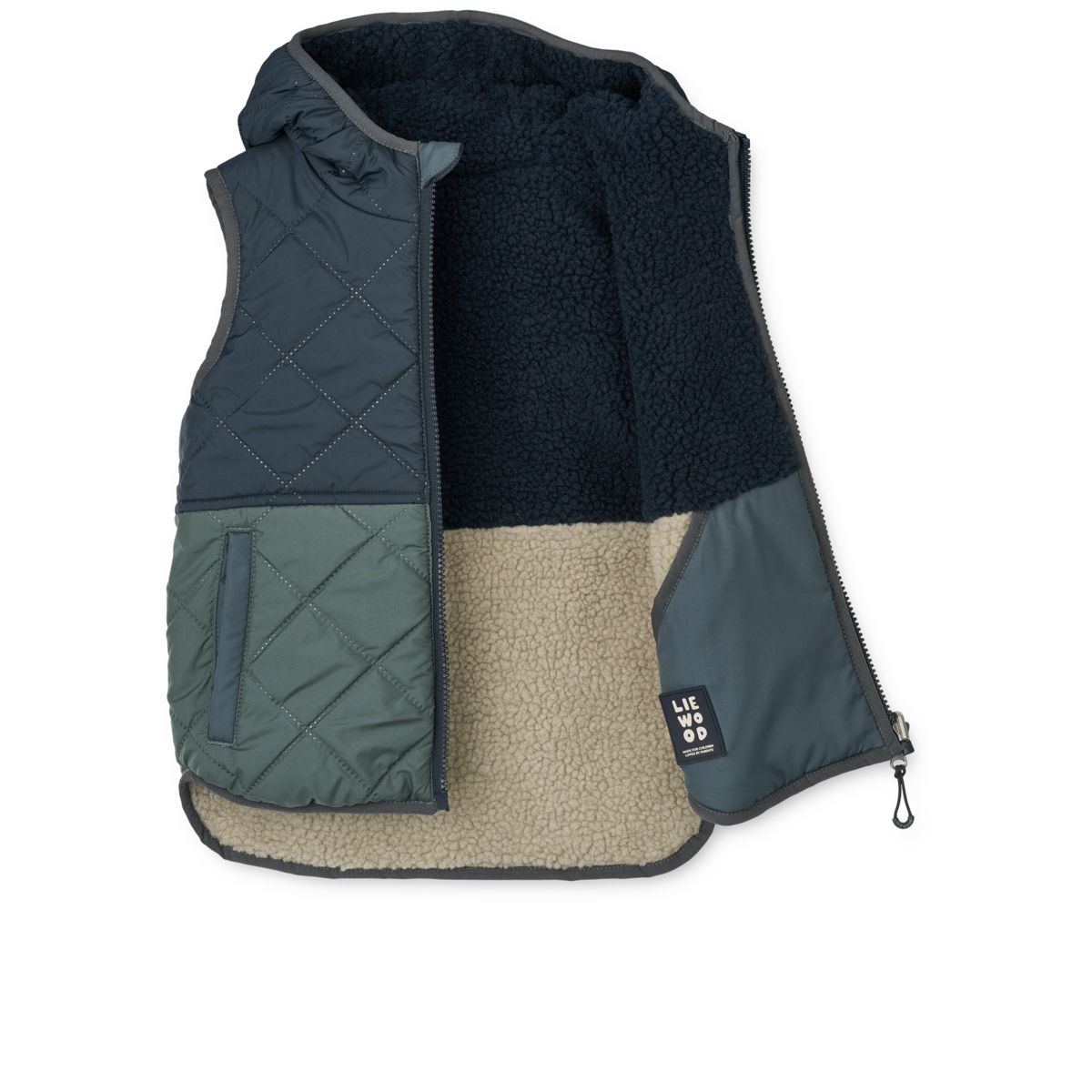 LIEWOOD Diana Vendbar Fleecevest - Whale blue multi mix - Vest