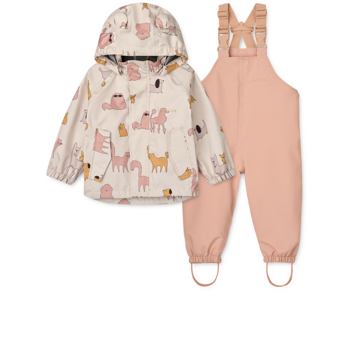 LIEWOOD Manu Regntøjssæt - Cats and Dogs / Sandy - Sæt