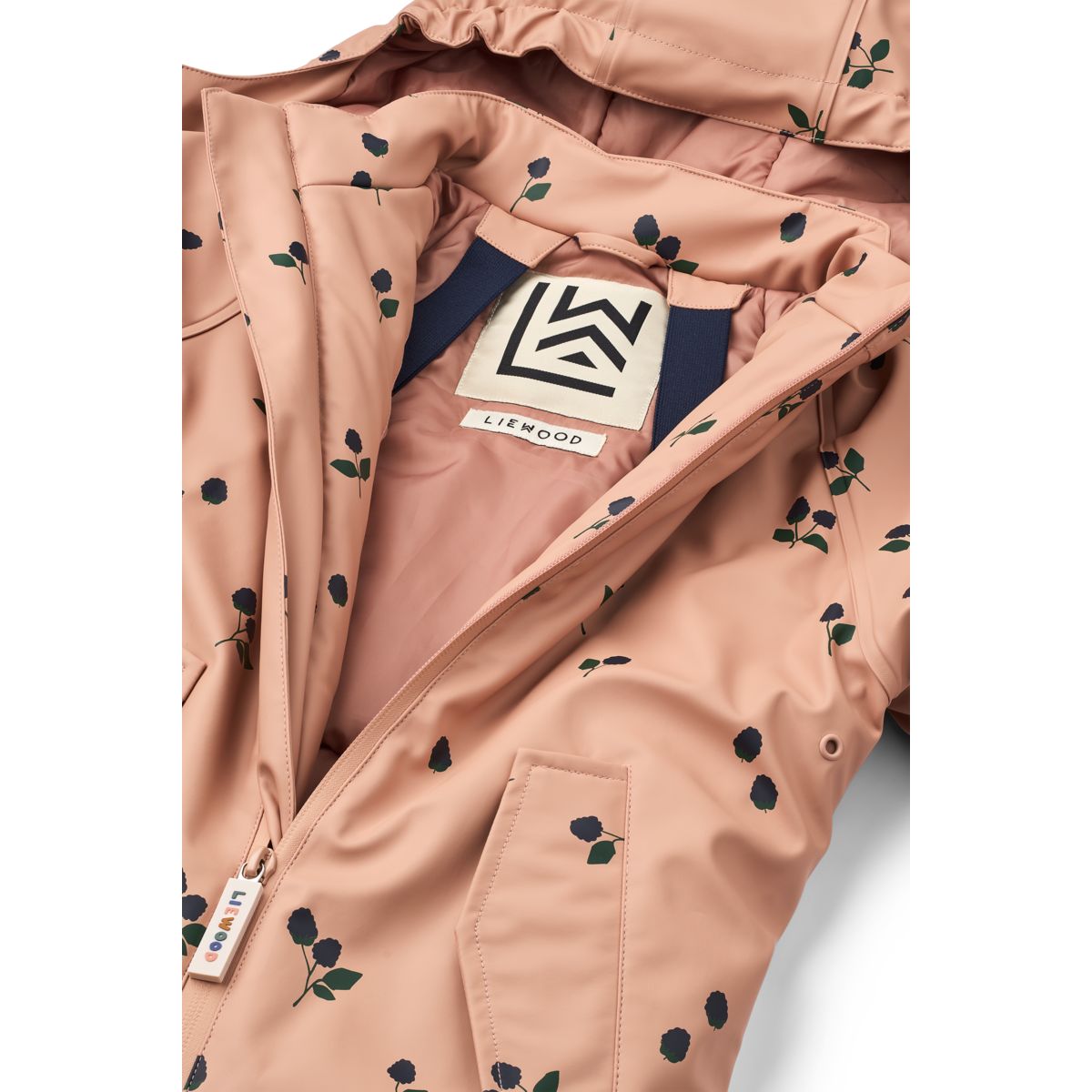 LIEWOOD MADDY PU-regndragt - Berry / Pale tuscany / Embroidery - SUIT