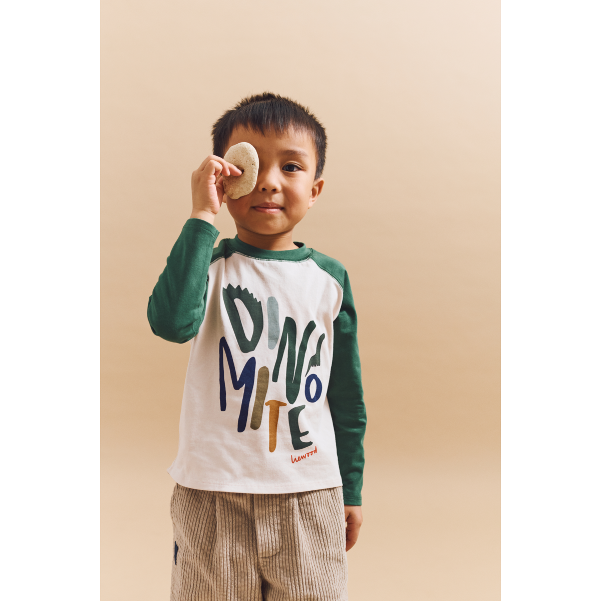 LIEWOOD ELLINGTON Langærmet T-shirt - Dinomite / Garden green / Sandy - T-shirt