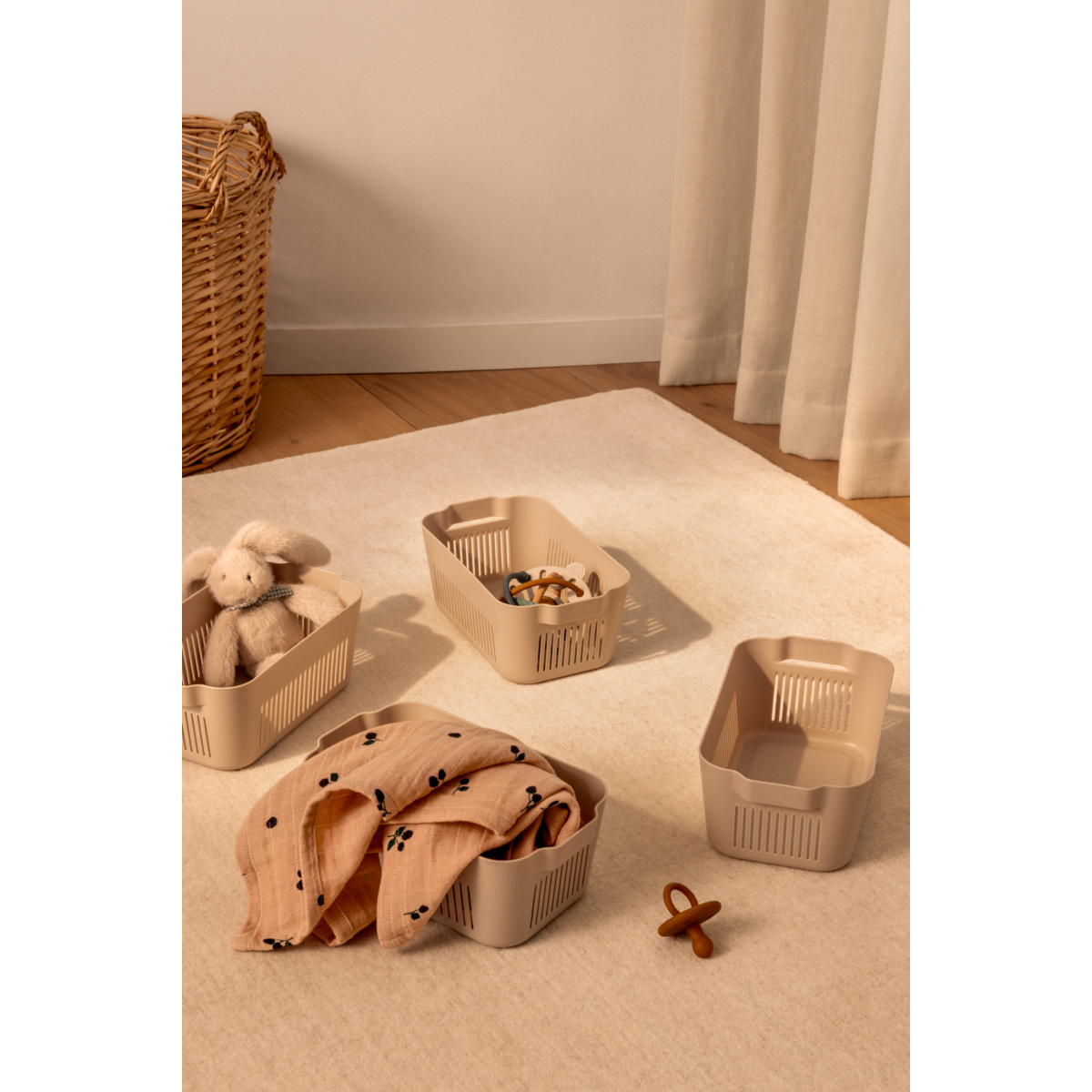 LIEWOOD MAKEEVA Mini kurv 4 stk - Sandy - Opbevaringskasser