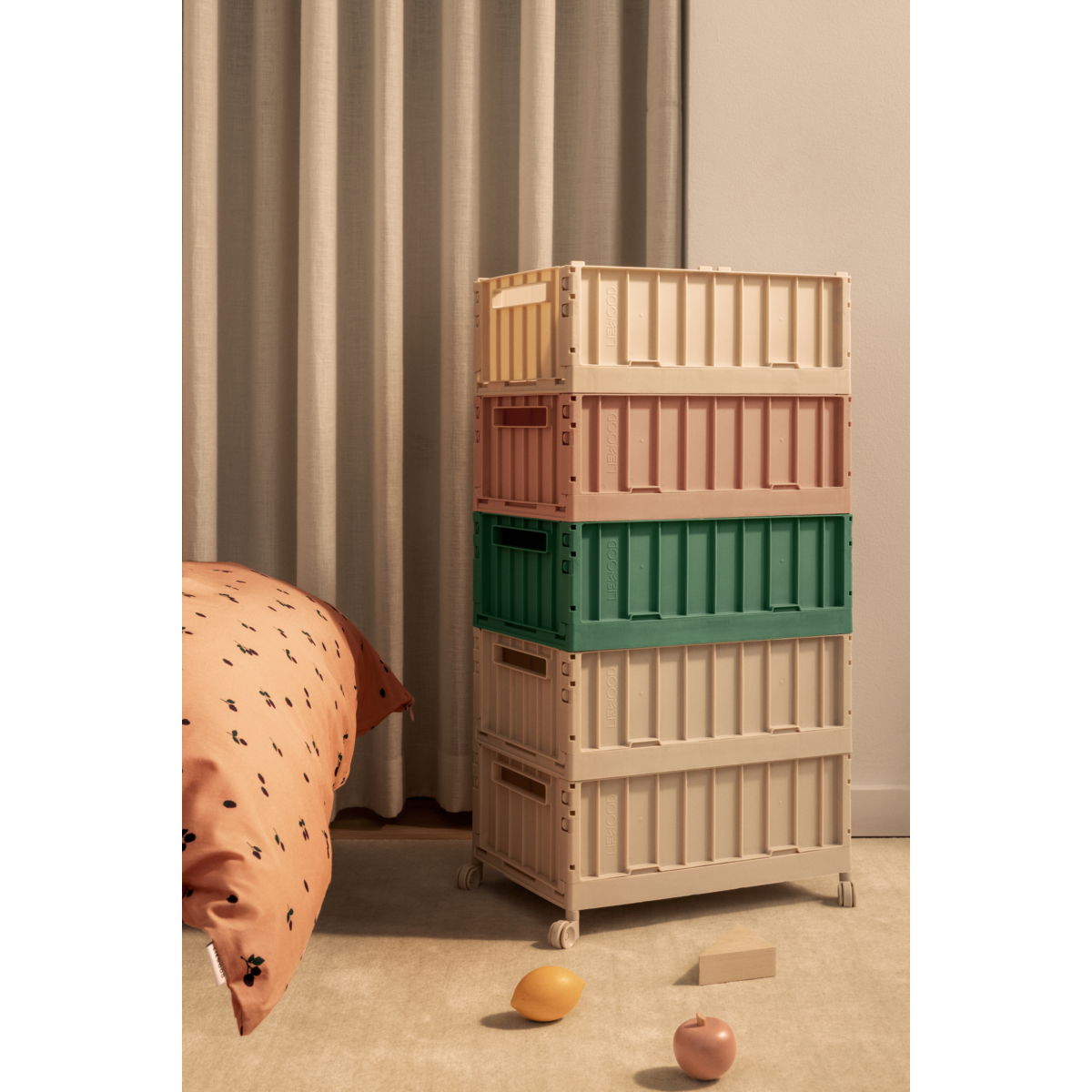 LIEWOOD WESTON Stor Opbevaringskasse med Hjul - Sandy - Opbevaringskasser