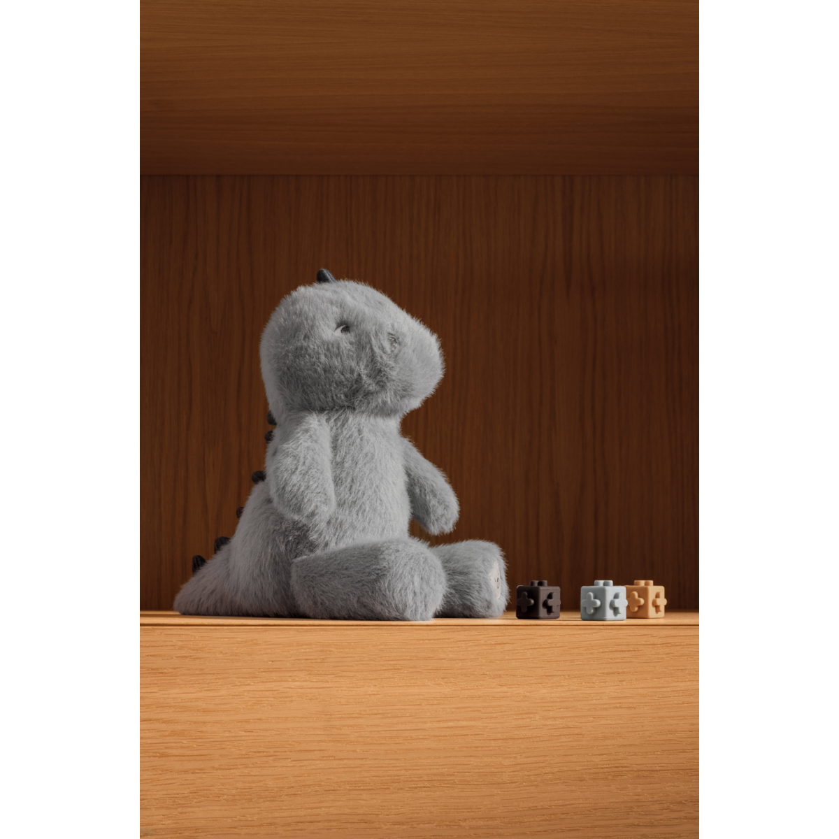 LIEWOOD BINNIE Stegosaurusbamse - Blue fog - Pile & Fleece