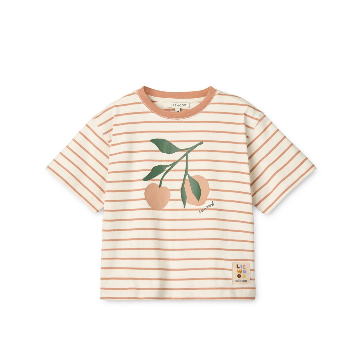 LIEWOOD Tyler Stribet T-shirt - Peach / Stripe tuscany rose / creme de la creme - T-shirt