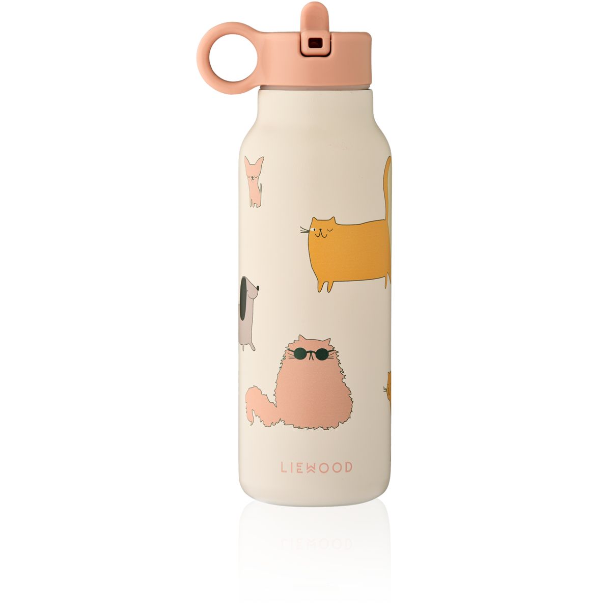 LIEWOOD Falk Vandflaske 350 Ml - Cats and Dogs / Sandy - Vandflaske