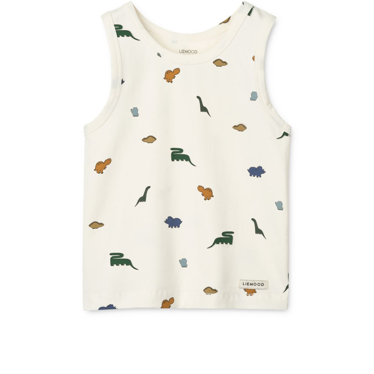 LIEWOOD FARIS Tank Top 2 stk - Mini dinosaurs creme / stripe mix - Tank top