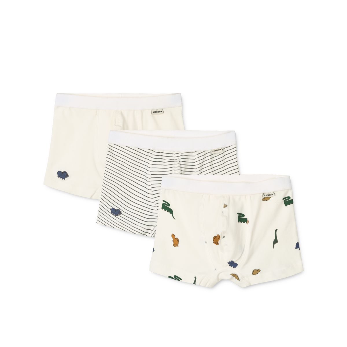 LIEWOOD MARVIN Boxershorts 3 par - Mini dinosaurs creme mix - Boxershorts