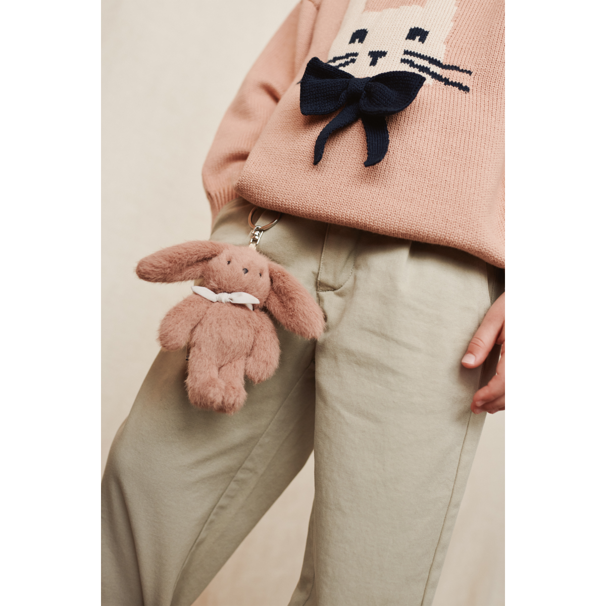 LIEWOOD ORLANE Broderet Striktrøje - Rabbit / Pale tuscany - Sweater