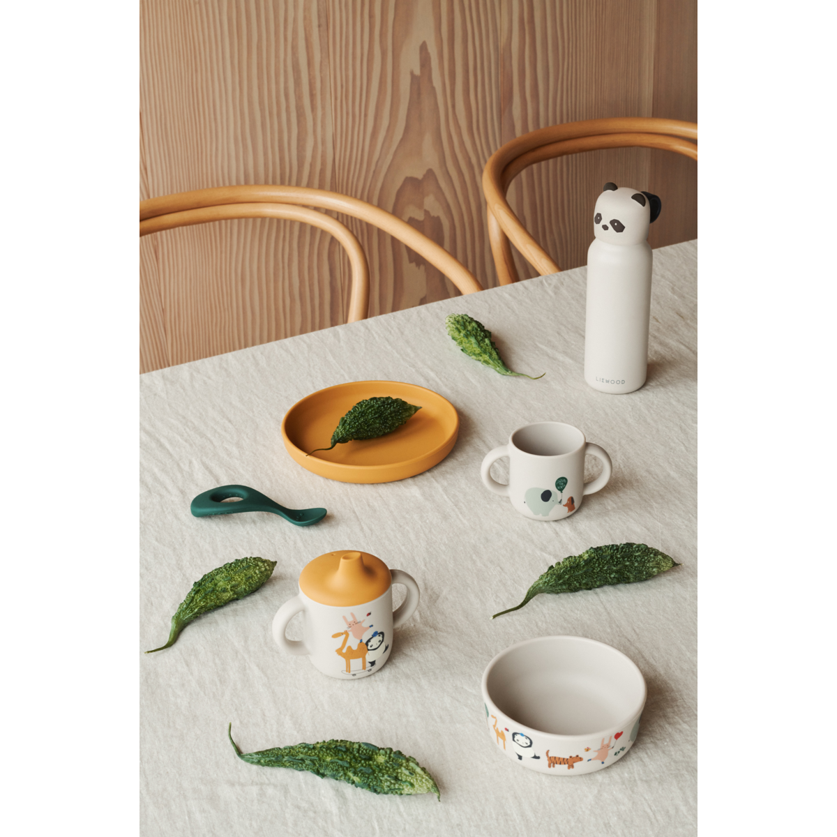 LIEWOOD FALK Drikkedunk med Pandalåg 350 ml - Sandy - Vandflaske