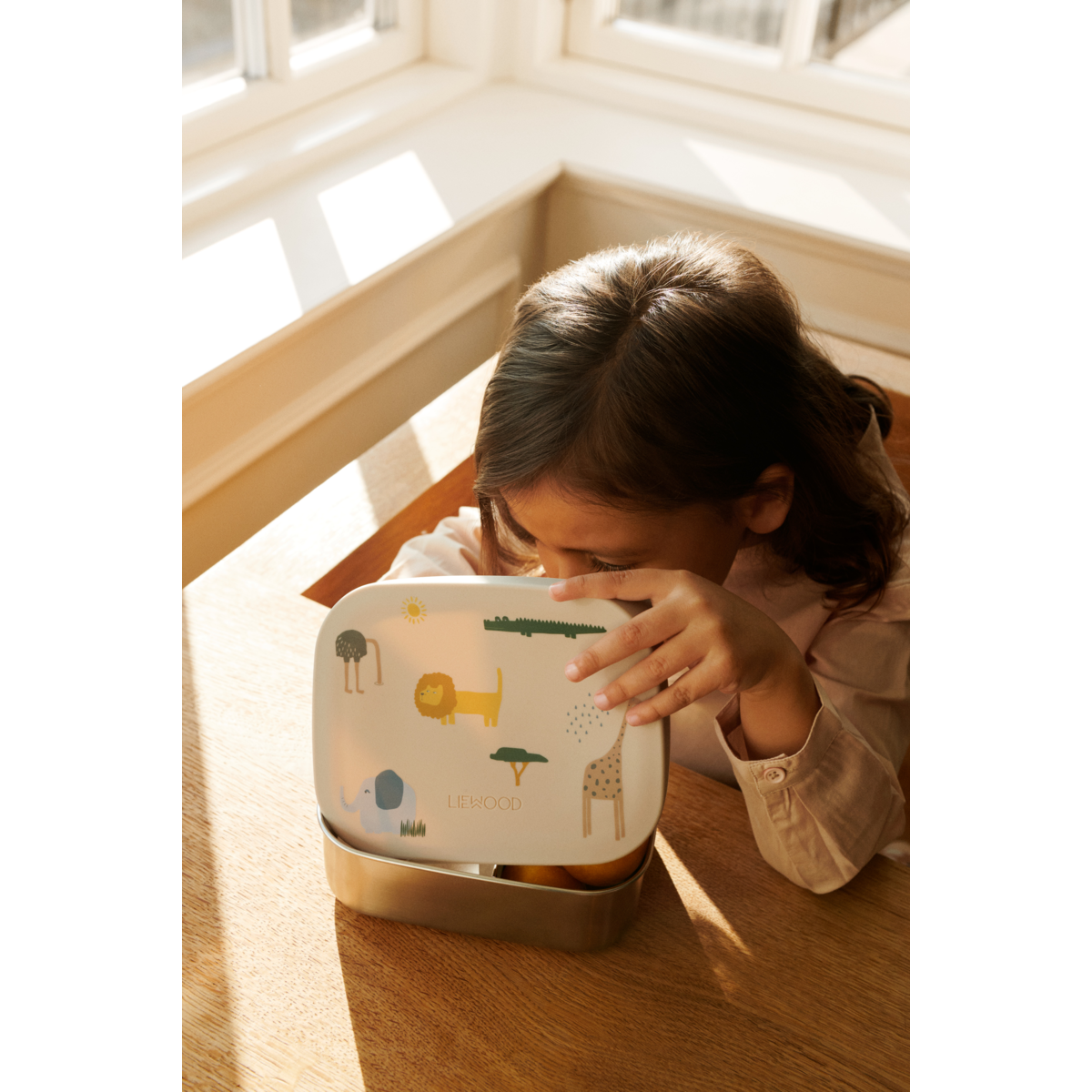 LIEWOOD Arthur Madkasse Med Print - Safari sandy mix - Madkasse