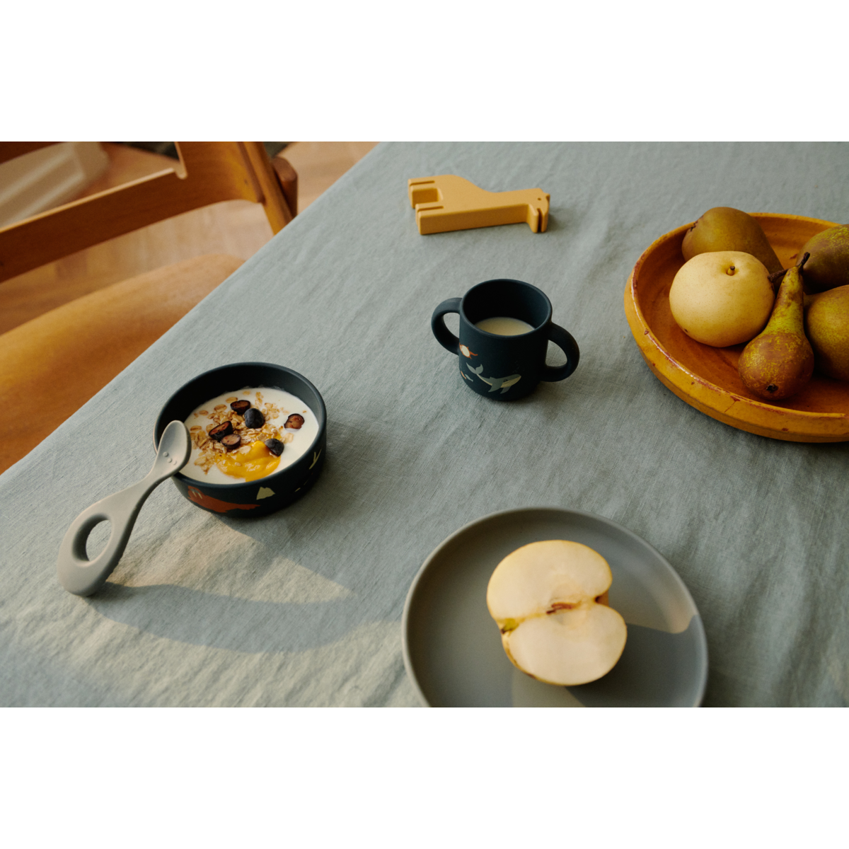 LIEWOOD Vivi Service i Silikone - Arctic Sea / Ocean view - Børneservice sæt