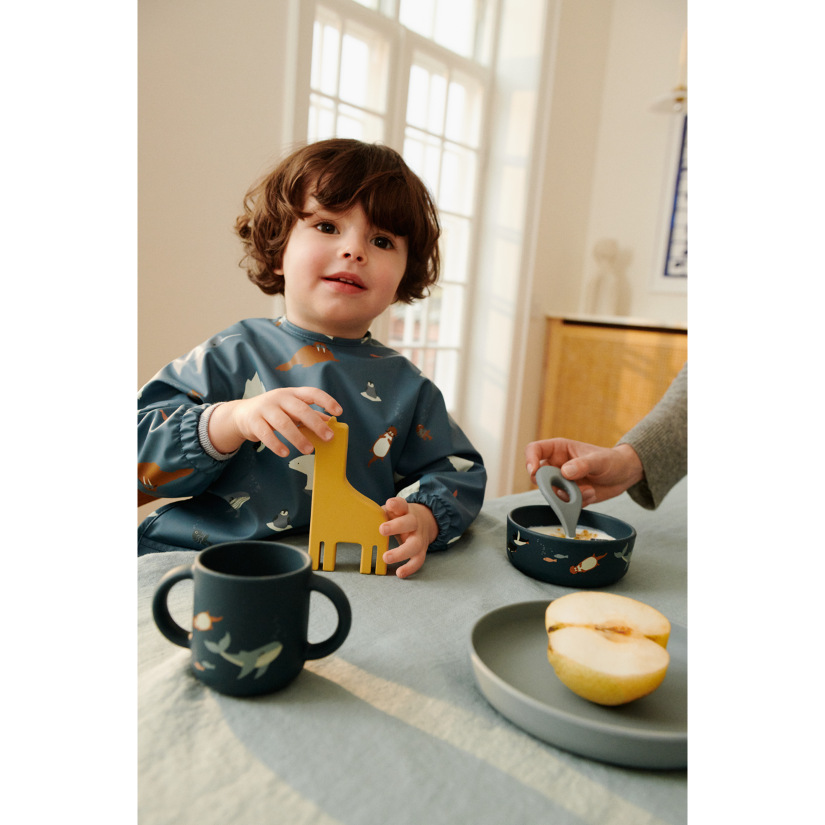 LIEWOOD Vivi Service i Silikone - Arctic Sea / Ocean view - Børneservice sæt