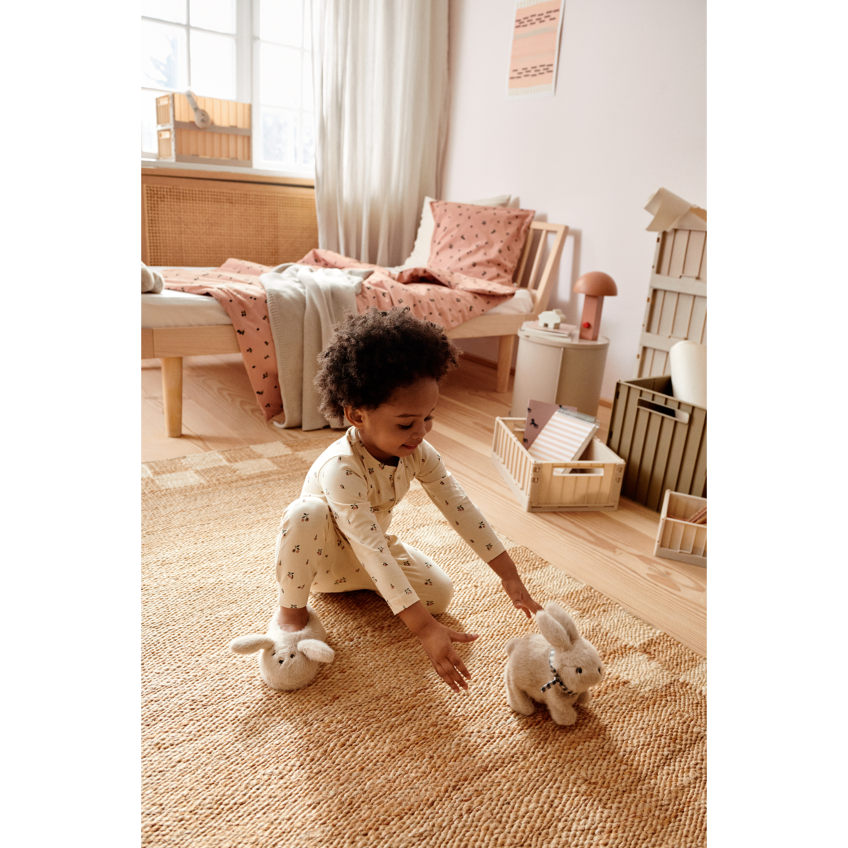 LIEWOOD DEV Motorisk Kaninbamse - Mist - Pile & Fleece