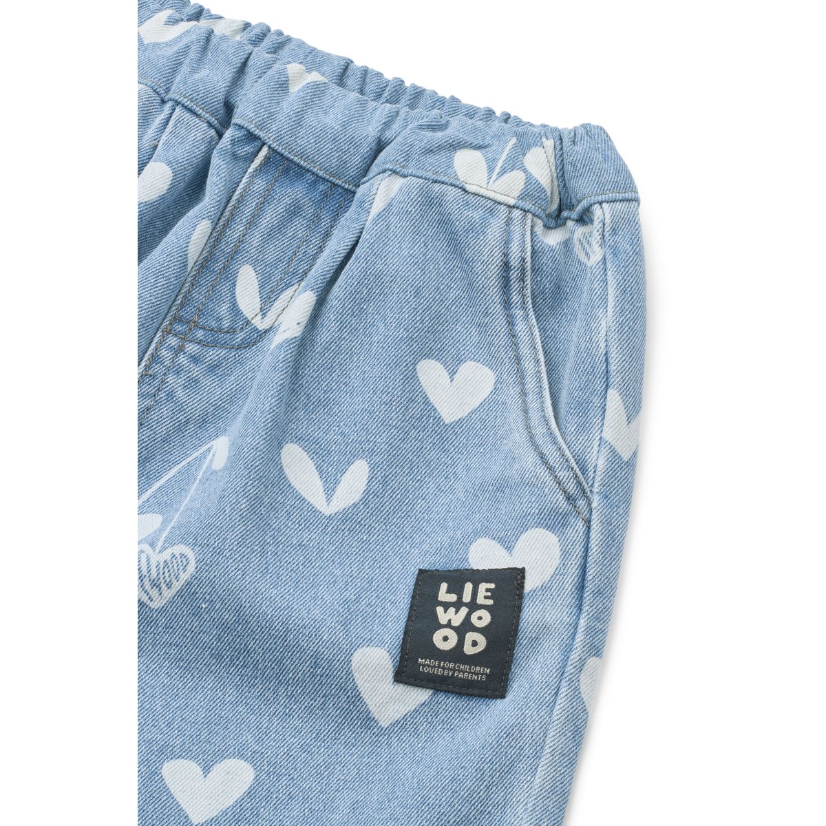 Liewood Borris Printed Denim Trousers - Sweethearts / light blue denim - PANTS