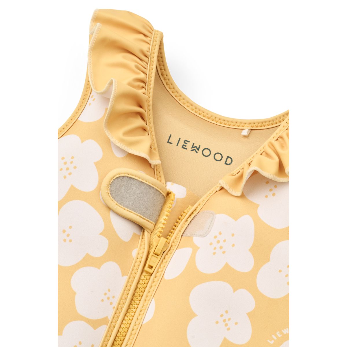 LIEWOOD Dove Badevest med flæser - Flower / Lemon yellow - Svømmevest