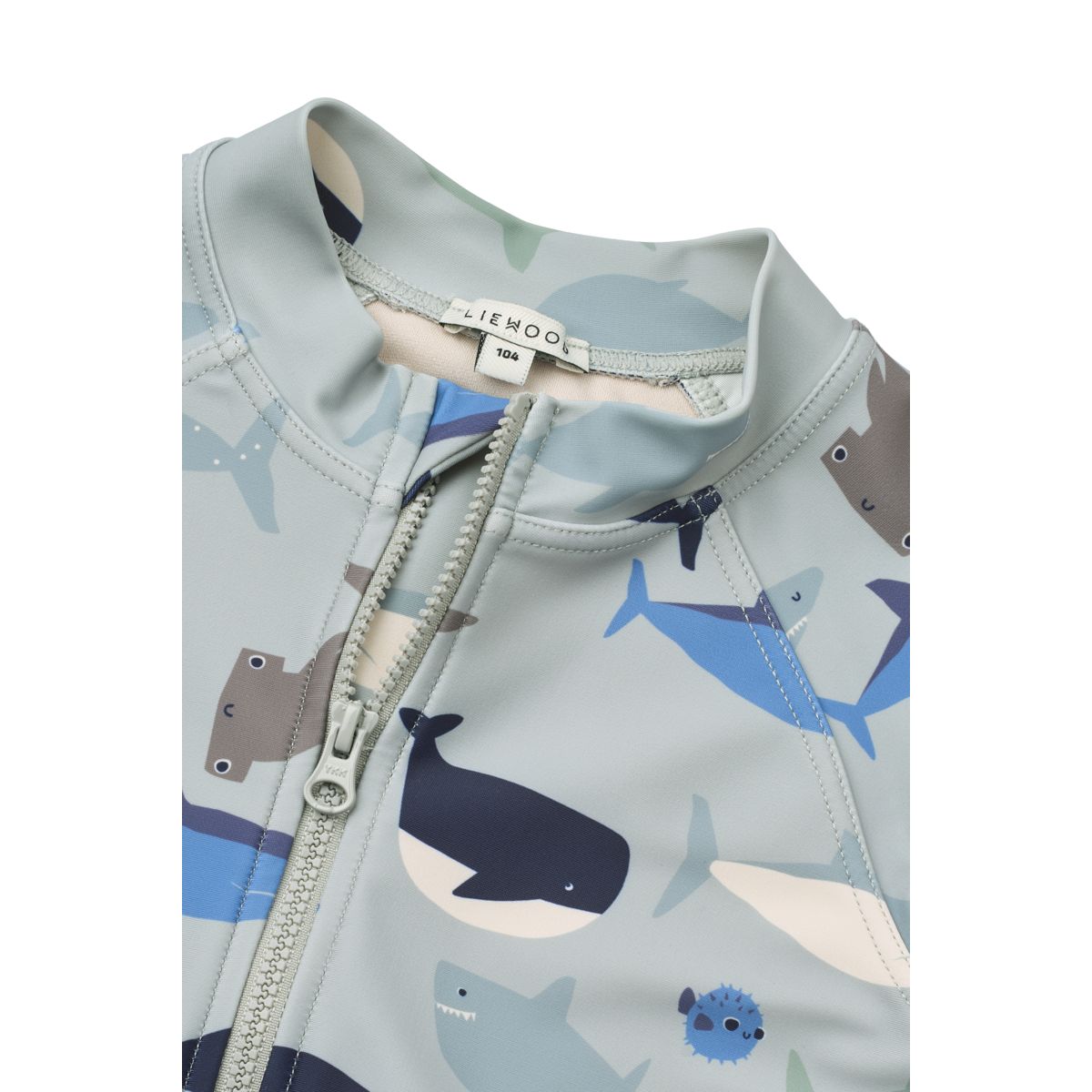 Max Svømmedragt med UV Beskyttelse - Shark / Dove blue