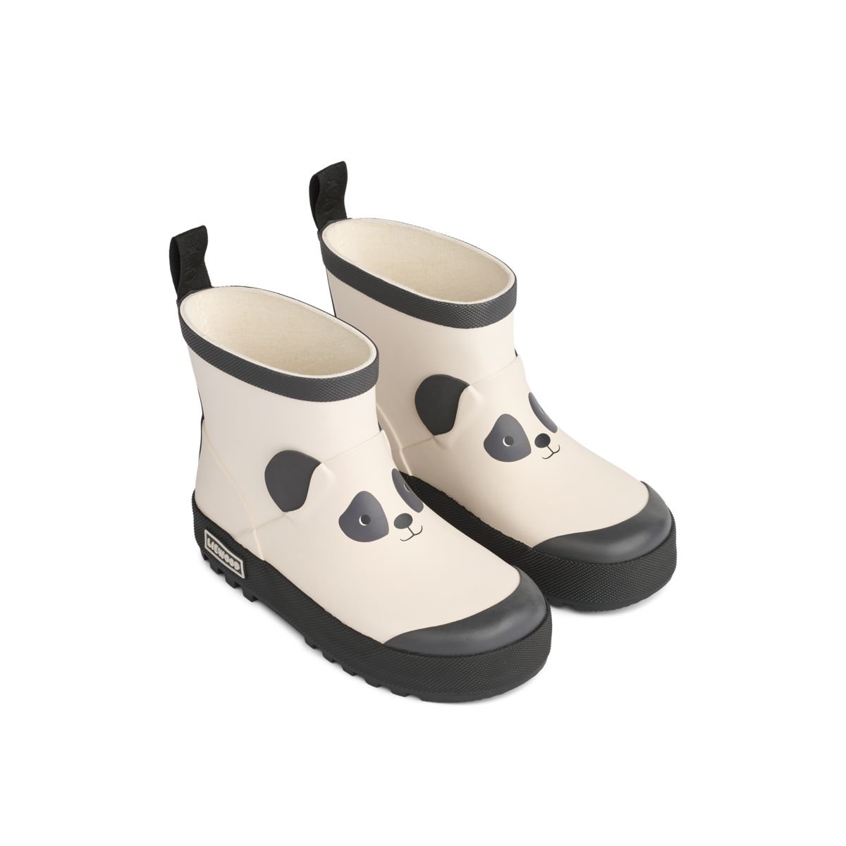 LIEWOOD TEKLA Kort Panda Gummistøvler - Sandy / Dark grey - Gummistøvler