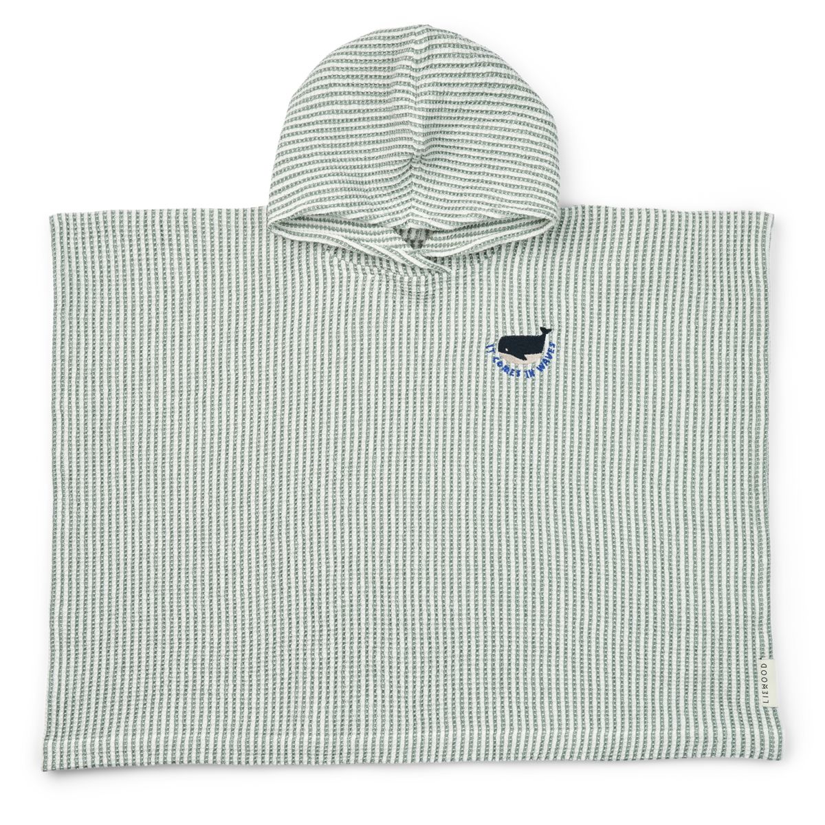 LIEWOOD Paco Håndklædeponcho med broderi - Y/D stripe Peppermint / Creme de la creme - Badekåbe / Poncho