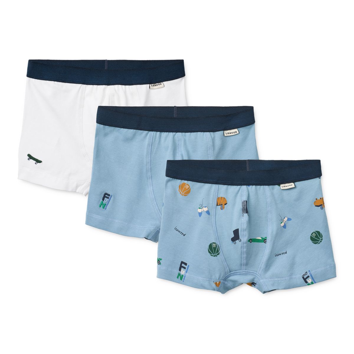 LIEWOOD MARVIN Boxershorts 3 par - Fun / Crisp white / beach blue / mix - Boxershorts