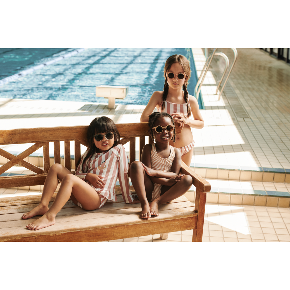 LIEWOOD Dagny Stribet Badetøjssæt - Coral blush / creme de la creme stripe - SVØMMESÆT