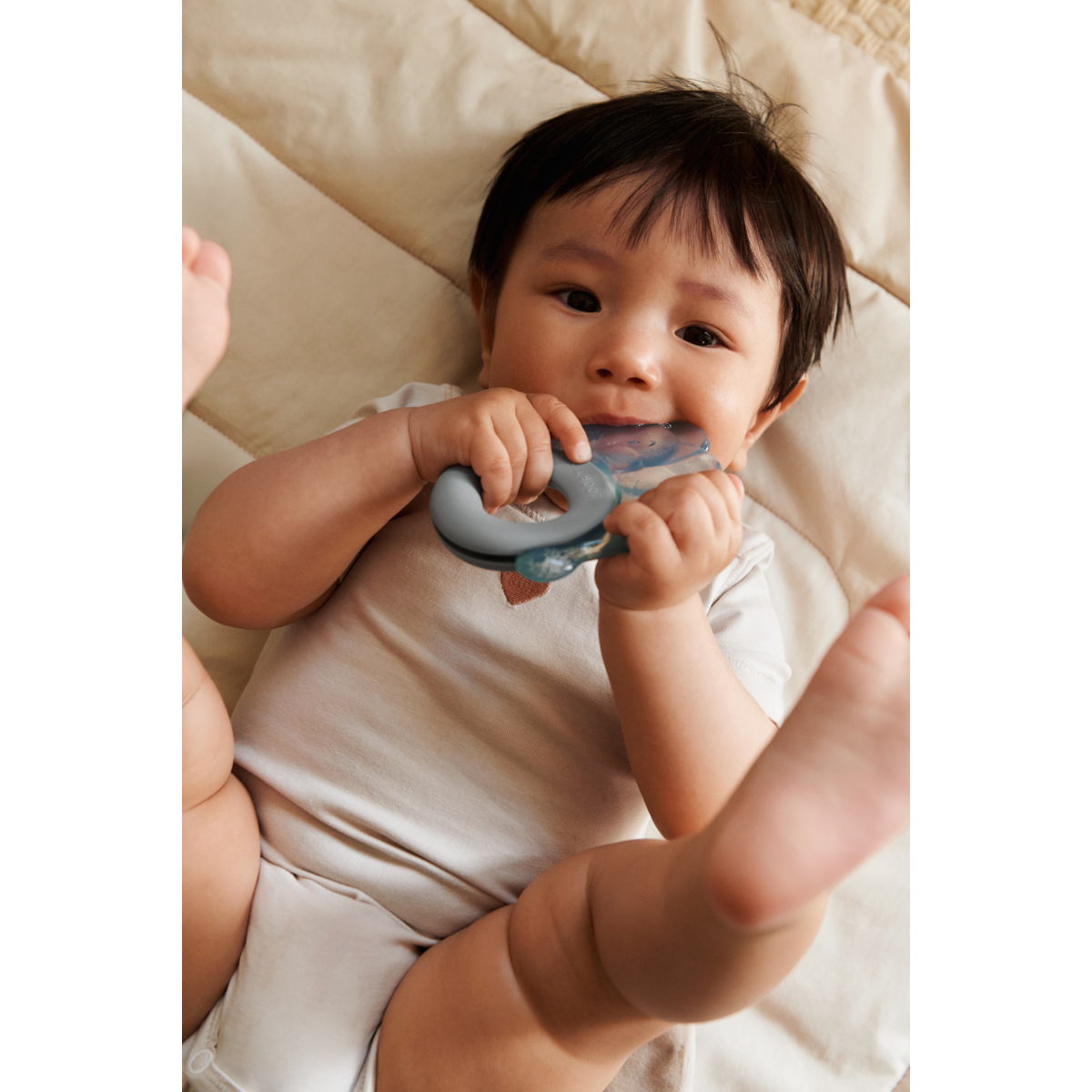 Liewood Rita Elephant Cooling Teether 2-Pack - Sandy / Dove blue - TEETHER