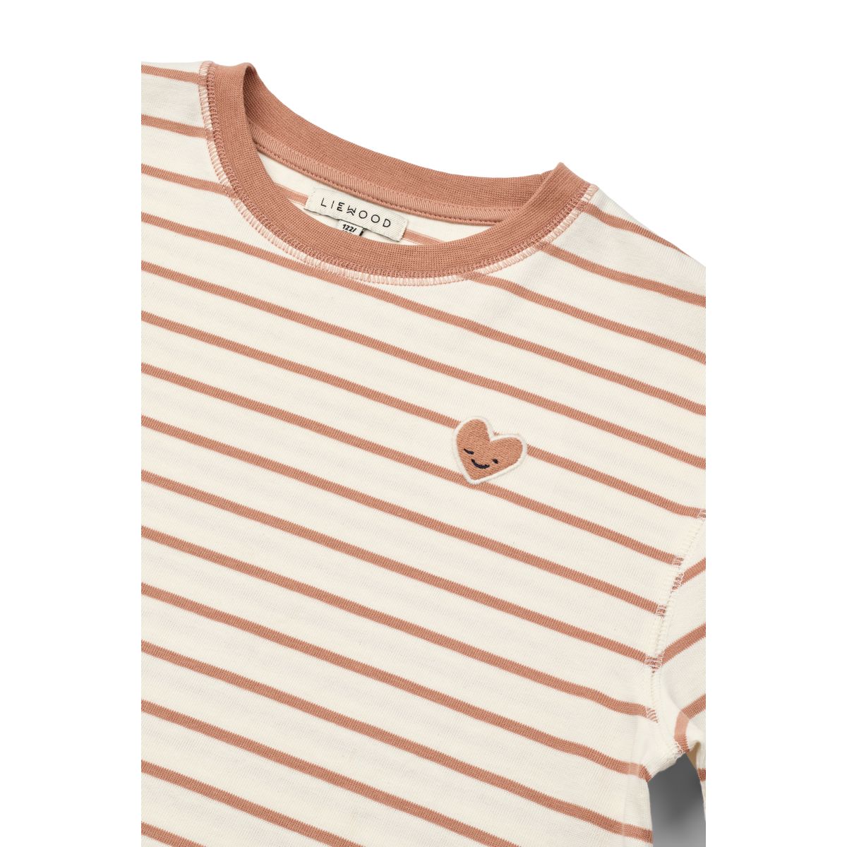Liewood Tyler Striped Long-sleeve T-shirt - Heart Tuscany rose / Creme de la creme - TSHIRT