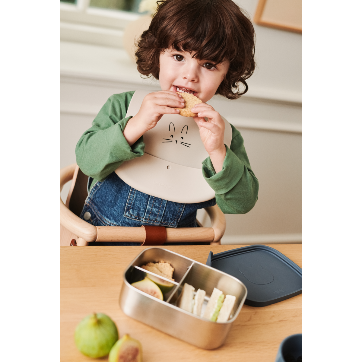 LIEWOOD EMBER Mønstret Hagesmæk 2 stk - Rabbit Sandy / Oat - Hagesmæk