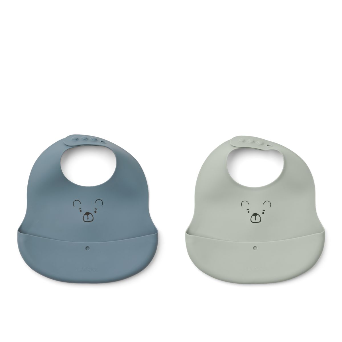 LIEWOOD EMBER Mønstret Hagesmæk 2 stk - Mr Bear dove blue / whale blue - Hagesmæk