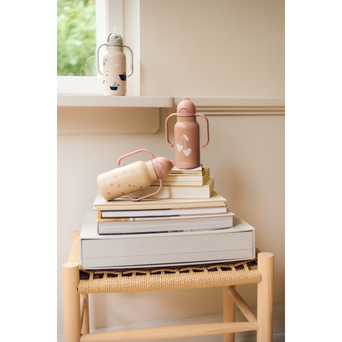 Liewood Kimmie Printed Bottle 250 Ml - Mini Butterfly / Apple blossom - WATER BOTTLE