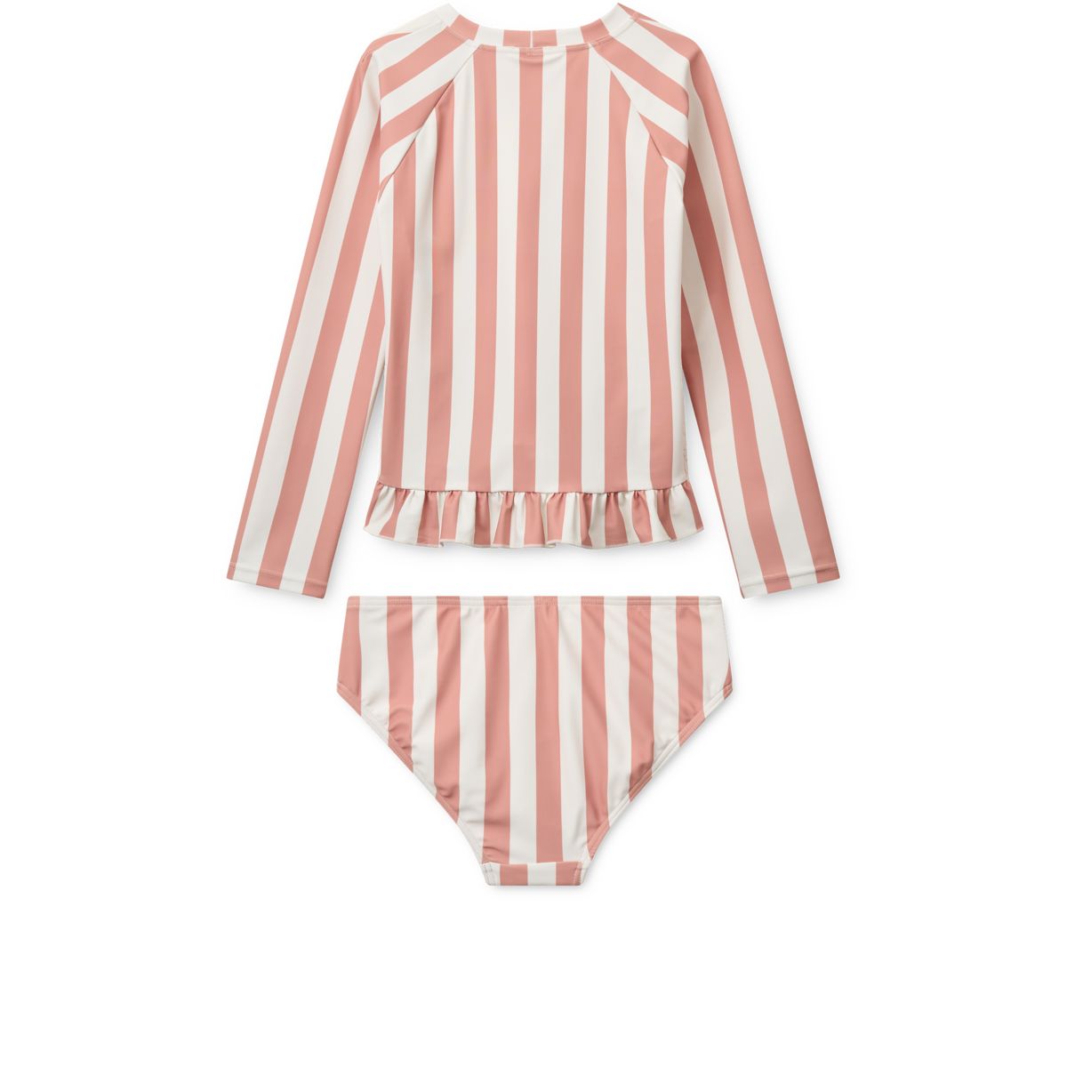 Dagny Stribet Badetøjssæt - Coral blush / creme de la creme stripe