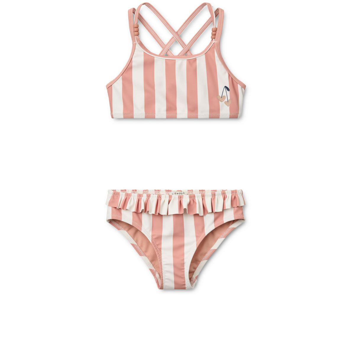 LIEWOOD BELLE Stribet Bikini - Coral blush / creme de la creme stripe - Bikini