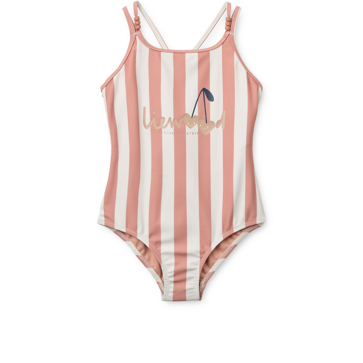 Suna Stribet Badedragt - Coral blush / creme de la creme stripe
