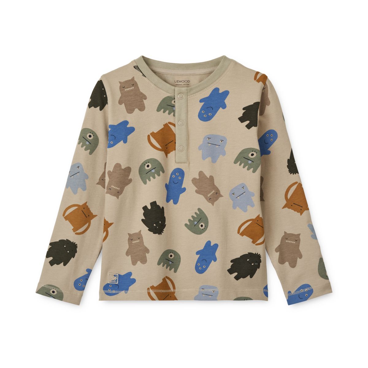 LIEWOOD Wilhelm Pyjamassæt Med Print - Monster / Mist - Pyjamassæt