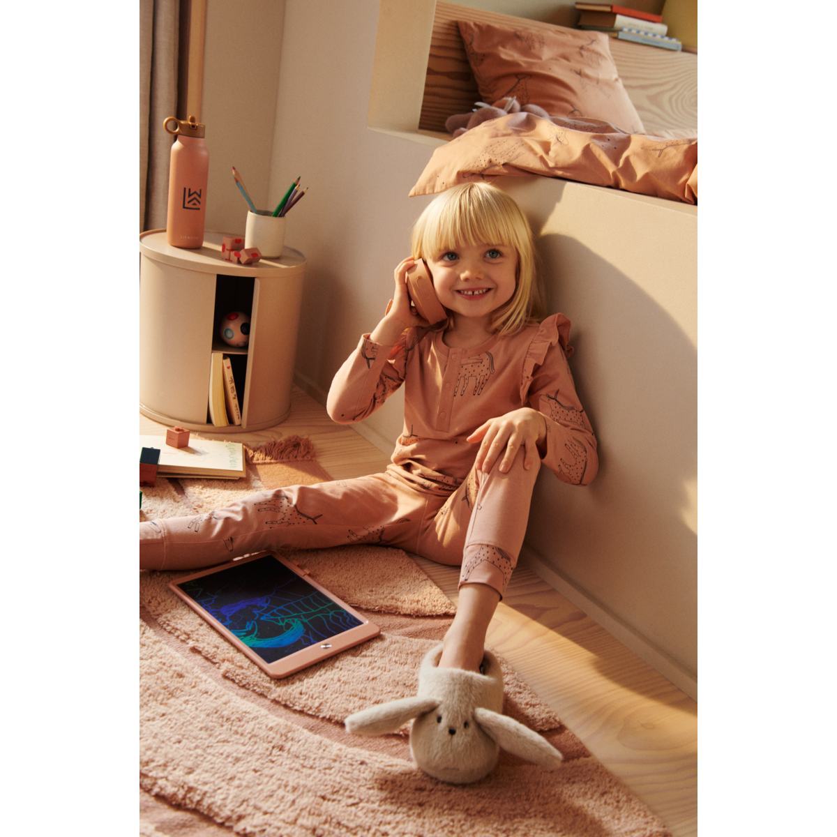 LIEWOOD Wilhelm Pyjamassæt Med Flæser Og Print - Unicorn / Pale tuscany - Pyjamassæt