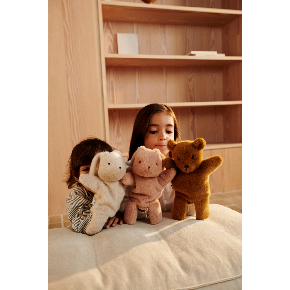 LIEWOOD Honor Kaninhånddukke - Mist - Pile & Fleece