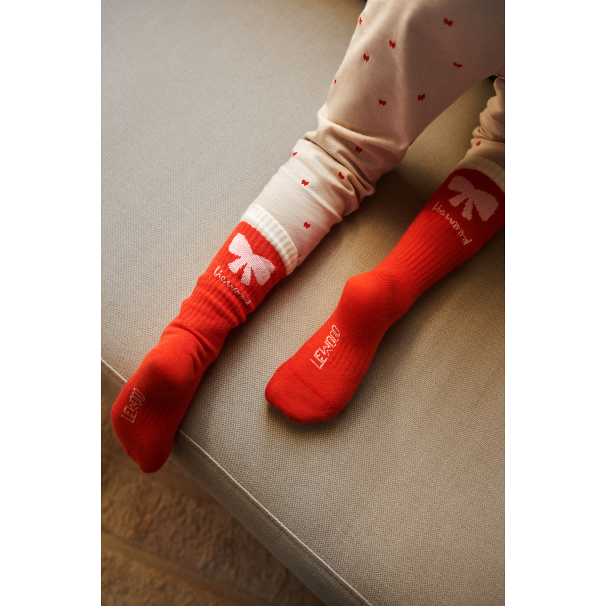 LIEWOOD Marie Leggings Med Print - Holiday bow / Sandy - Leggings