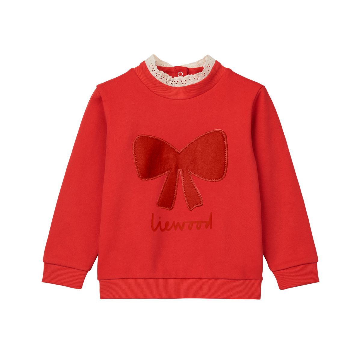 LIEWOOD Rakel Sweatshirt Med Blonder - Holiday bow dark red / Apple red - Sweatshirts