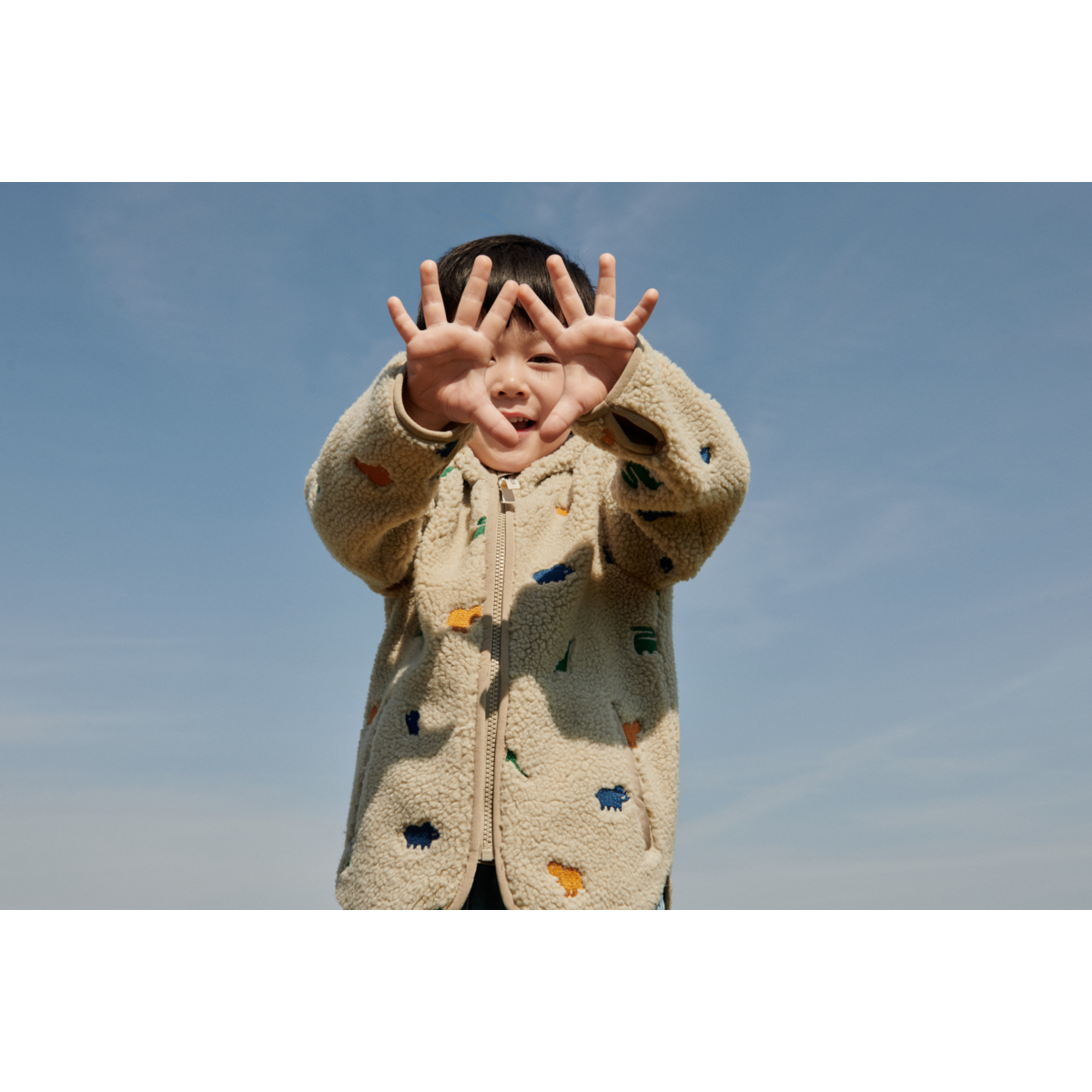 LIEWOOD Mara Fleecejakke - Dinosaur / Mist embroidery - Jakker