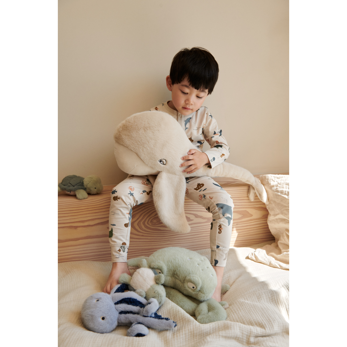 LIEWOOD Berman Hval Bamse - Mist - Pile & Fleece