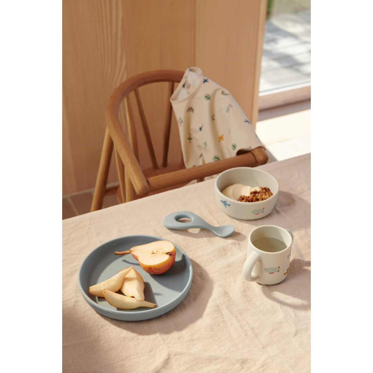 LIEWOOD Merle Hagesmæk med ærmer - Aviator / Ecru - Spiseforklæde