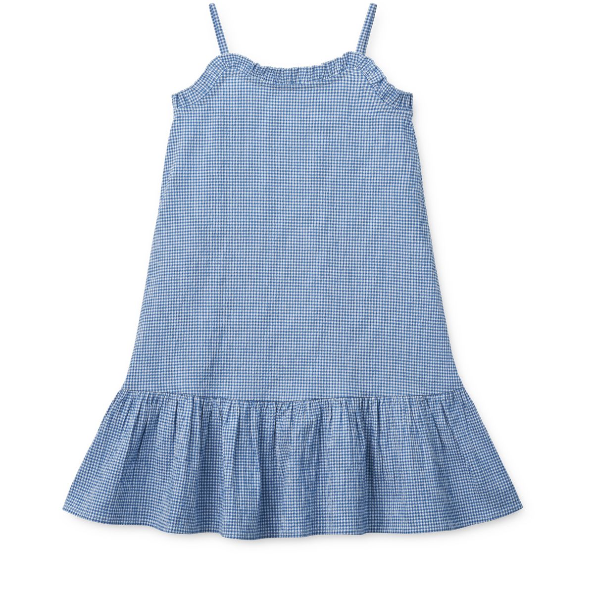 LIEWOOD Sophia Bæk og bølge kjole - Y/D Check Riverside / Crisp white - Kjole