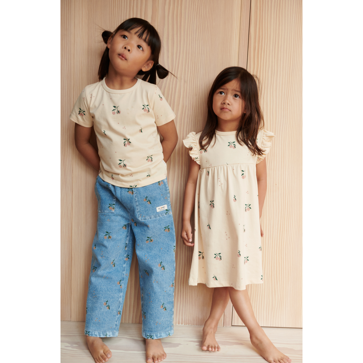 LIEWOOD CESAR Denimbukser med Print - Peach / Light Blue Denim - Bukser