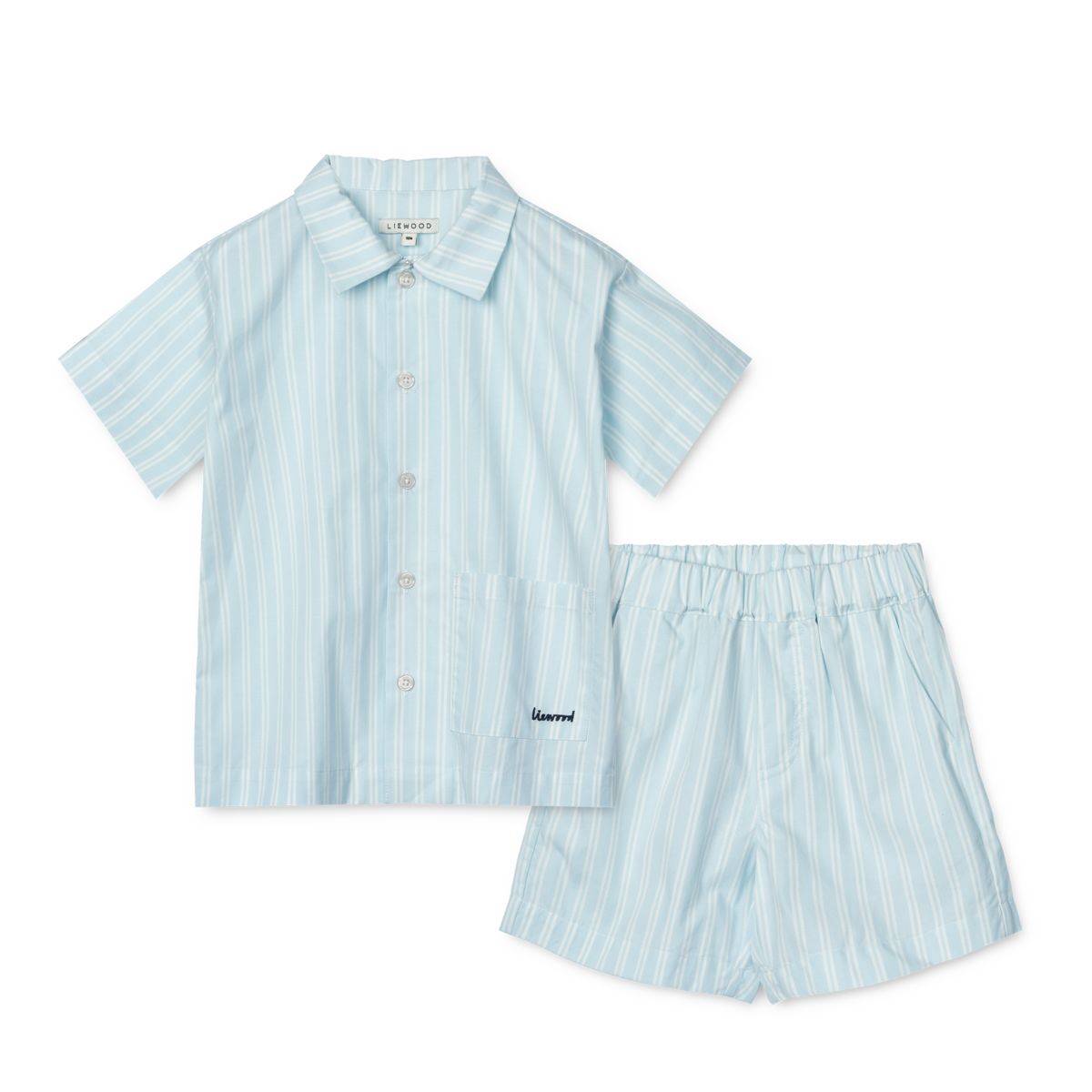 LIEWOOD Leona Stribet Set - Y/D stripe Pure sky / Creme de la creme - Shorts