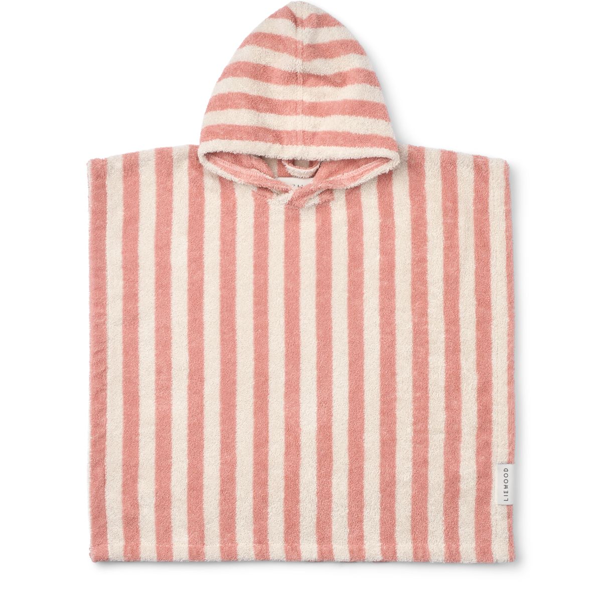 LIEWOOD Koi Terry Poncho - Coral blush / creme de la creme stripe - Badekåbe / Poncho